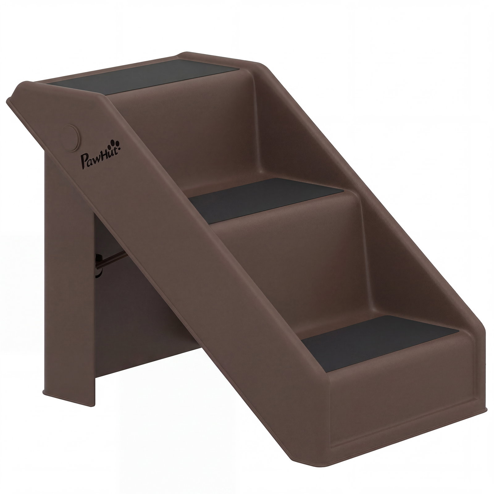 Escada dobrável para cães de 3 degraus para animais de estimação idosos para cama sofá 53x30,5x36,5 cm castanho