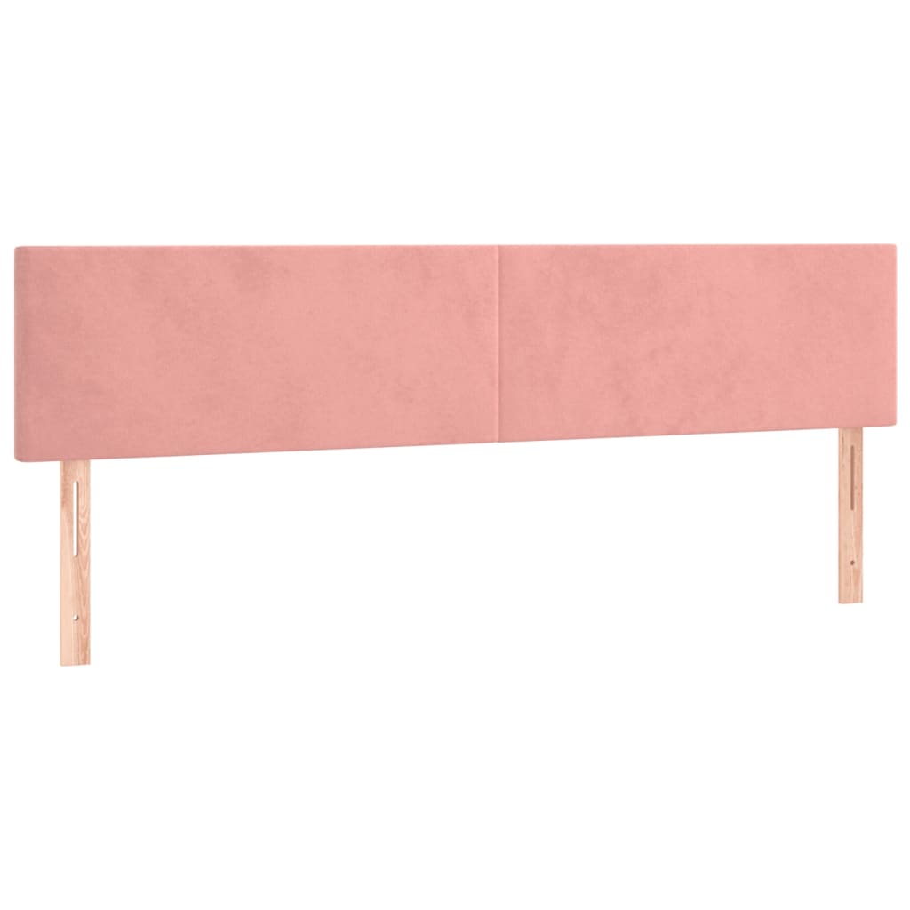 Cabeceira de cama c/ luzes LED veludo 160x5x78/88 cm rosa