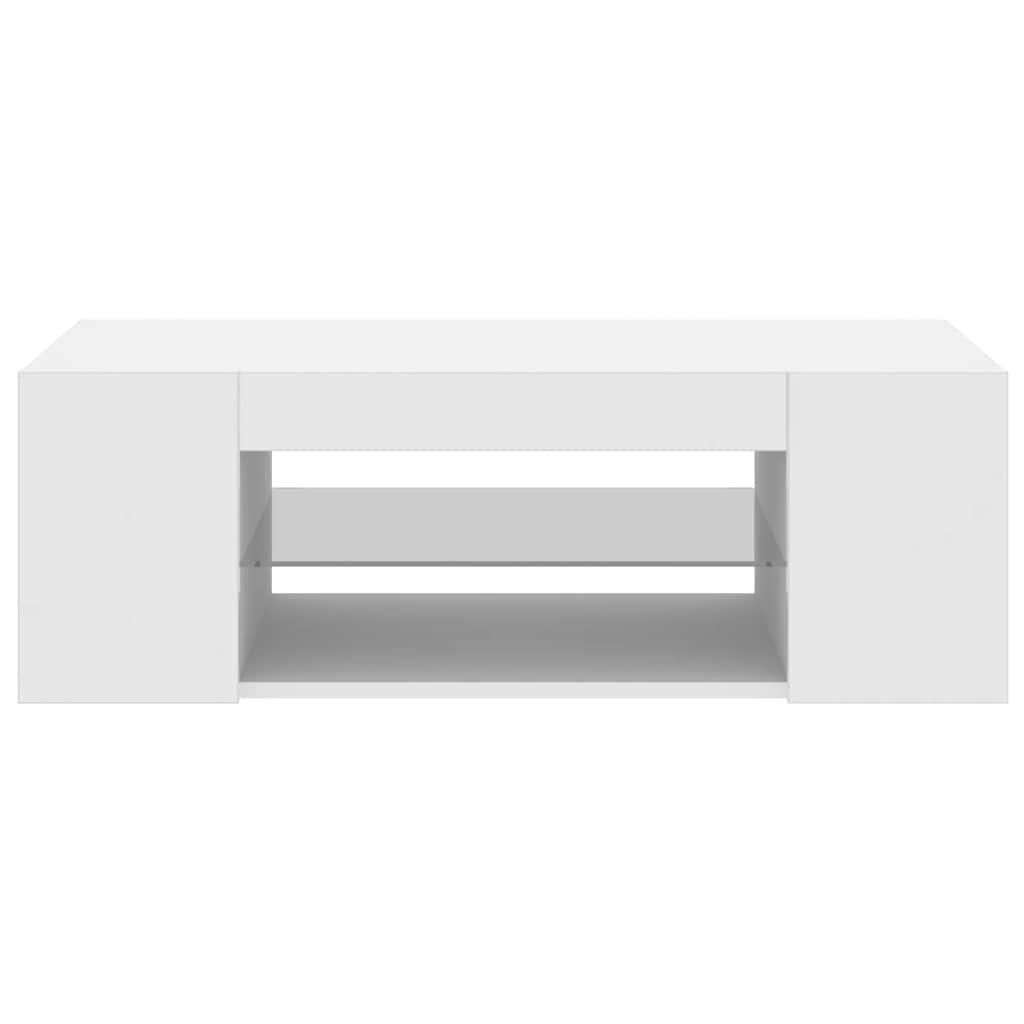 Móvel de TV com luzes LED 90x39x30 cm branco