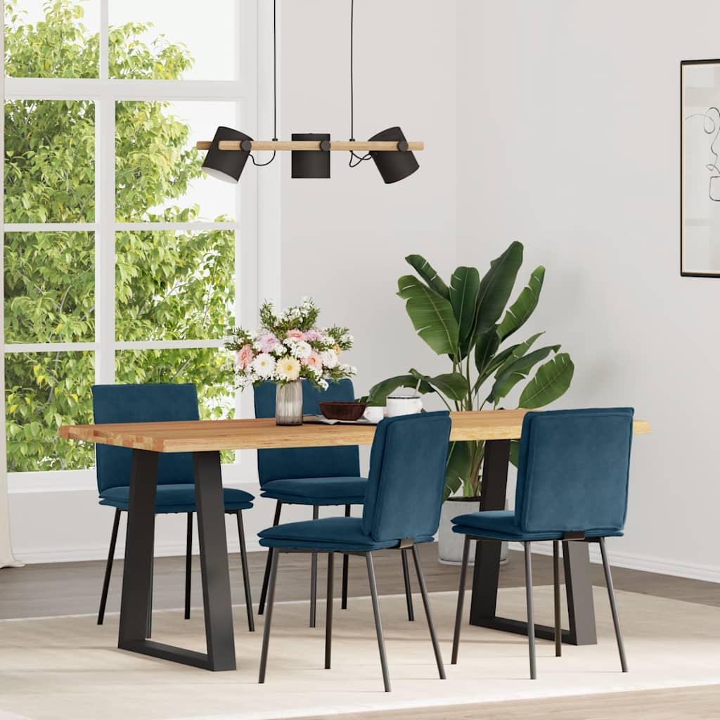Cadeiras de jantar 4 pcs veludo azul