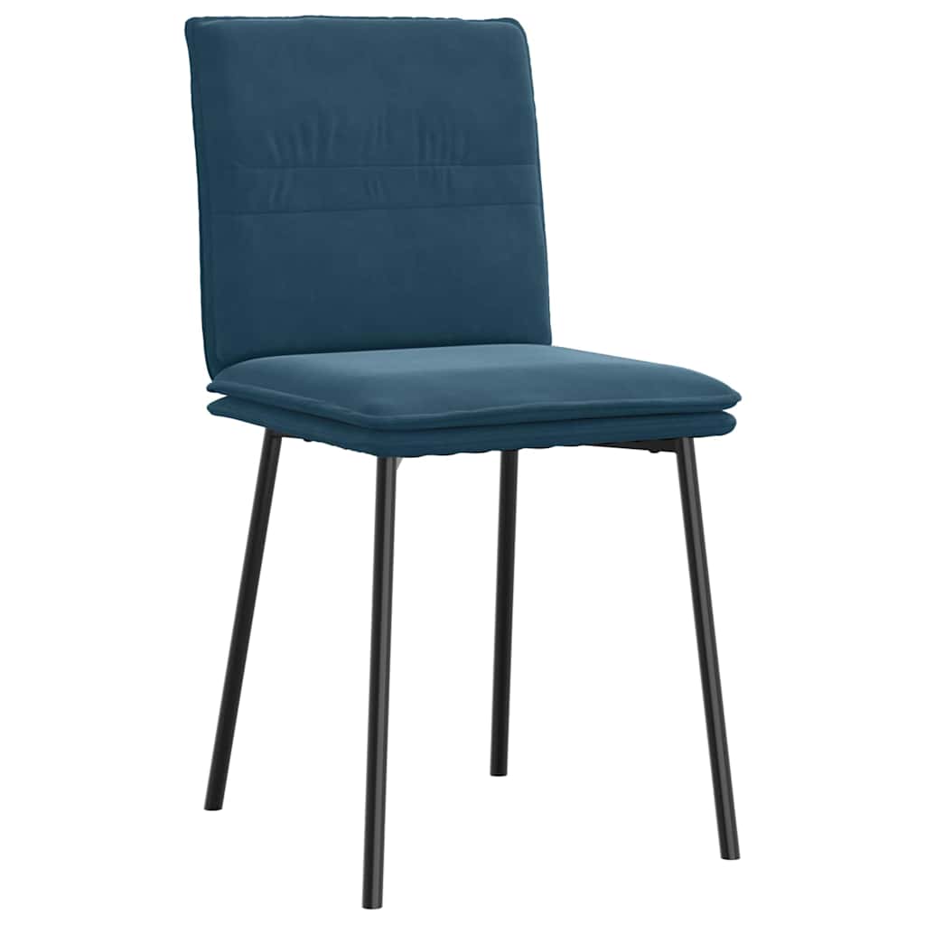 Cadeiras de jantar 4 pcs veludo azul