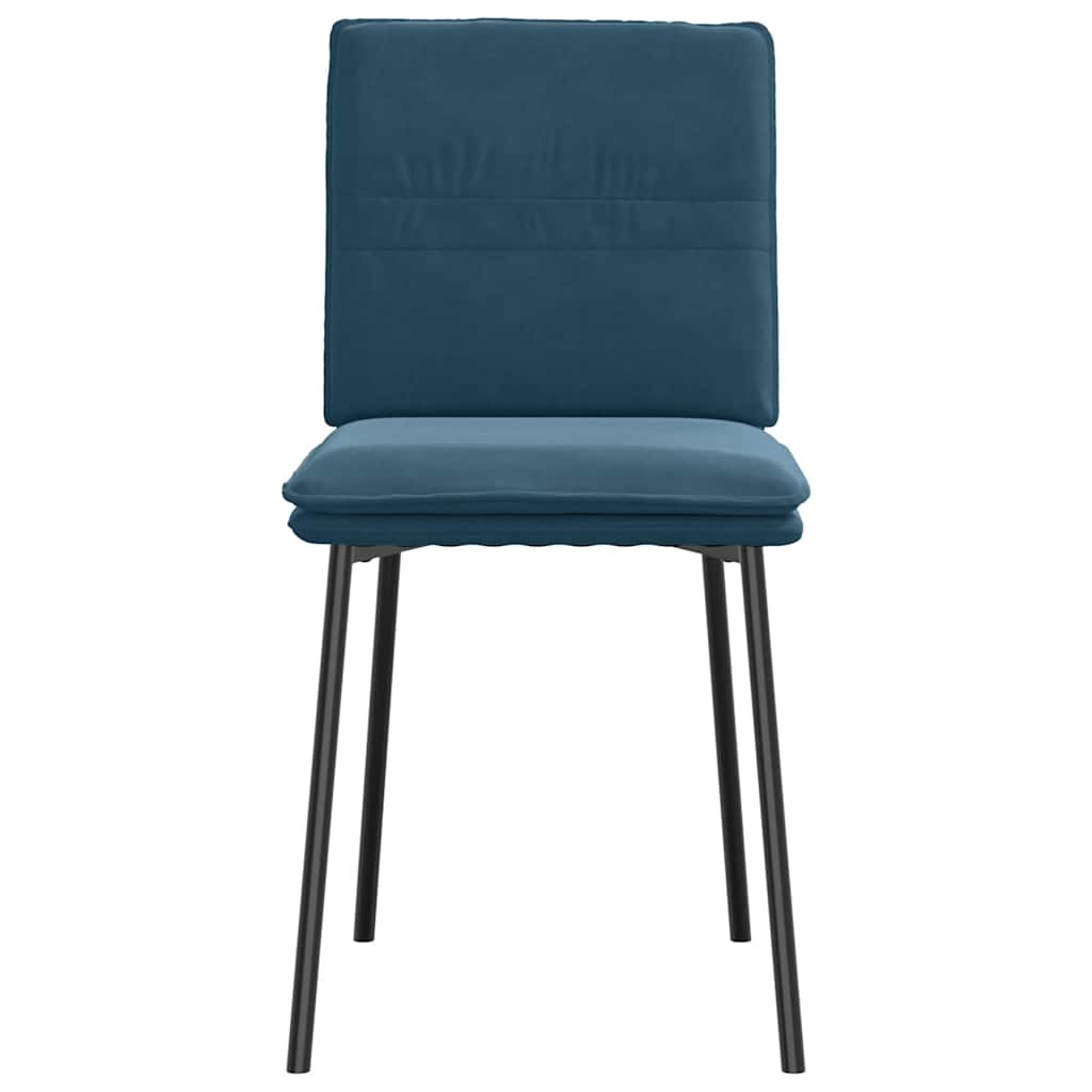 Cadeiras de jantar 4 pcs veludo azul