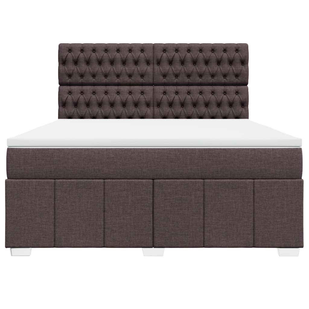 Cama com molas/colchão 180x200 cm tecido castanho-escuro