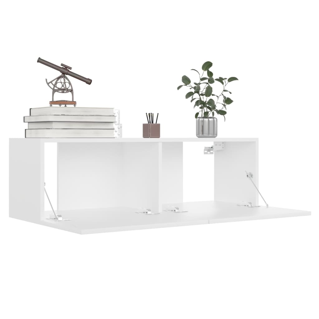 Móveis de TV 4 pcs 100x30x30 cm contraplacado branco