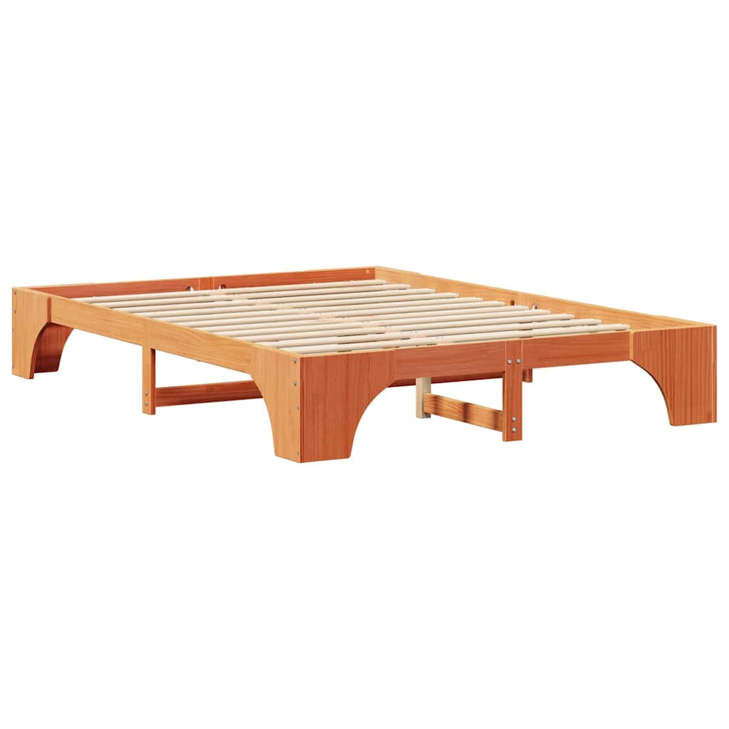 Estrutura da cama marrom cera 140 x 200 cm