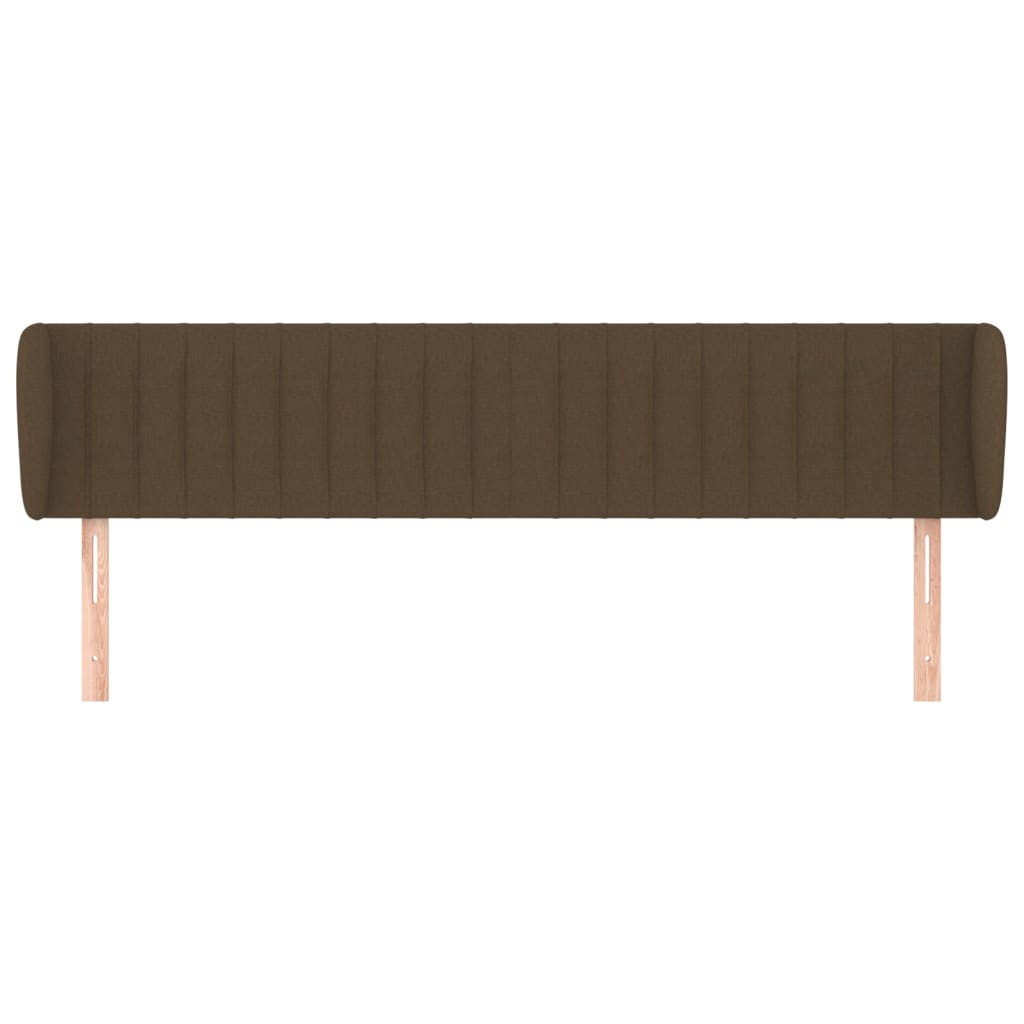 Cabeceira de cama c/ abas tecido 203x23x78/88cm castanho-escuro