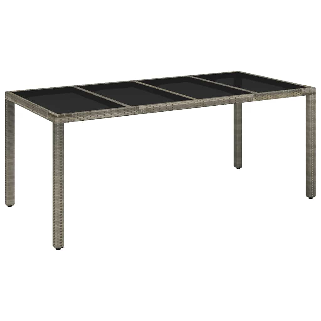 7 Pcs conjunto de jantar p/ jardim c/ almofadões vime PE cinza