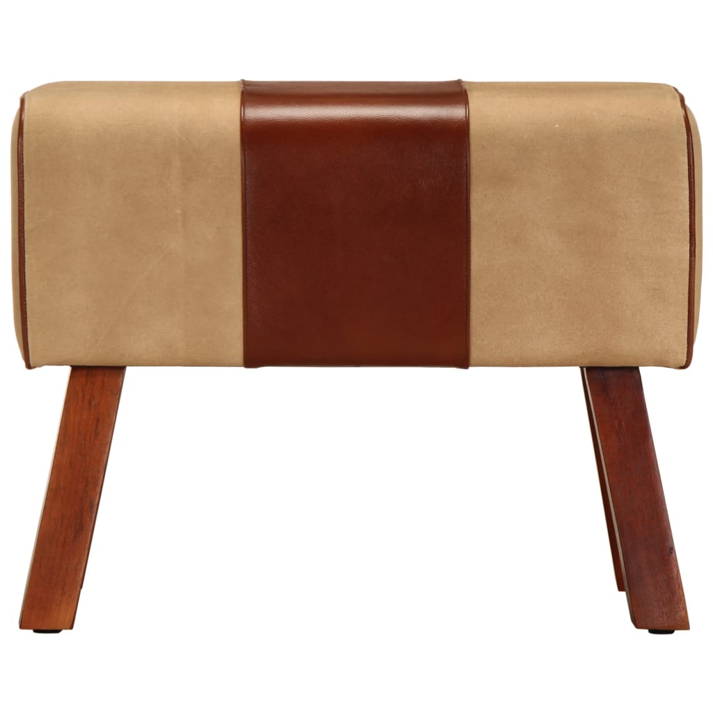 Boque de ginásio 58 cm couro genuíno castanho/mangueira maciça