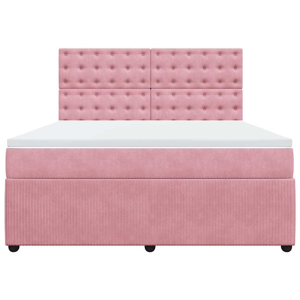 Cama com molas/colchão 180x200 cm veludo rosa