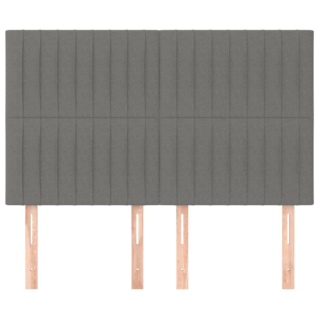 Cabeceira cinza escuro 144x5x118/128 cm tecido