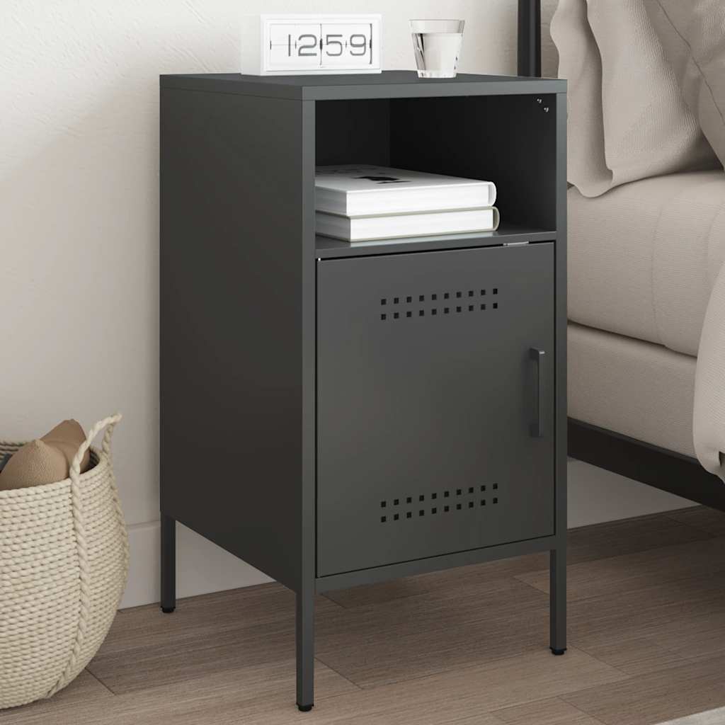 Mesa de cabeceira 36x39x68 cm aço preto