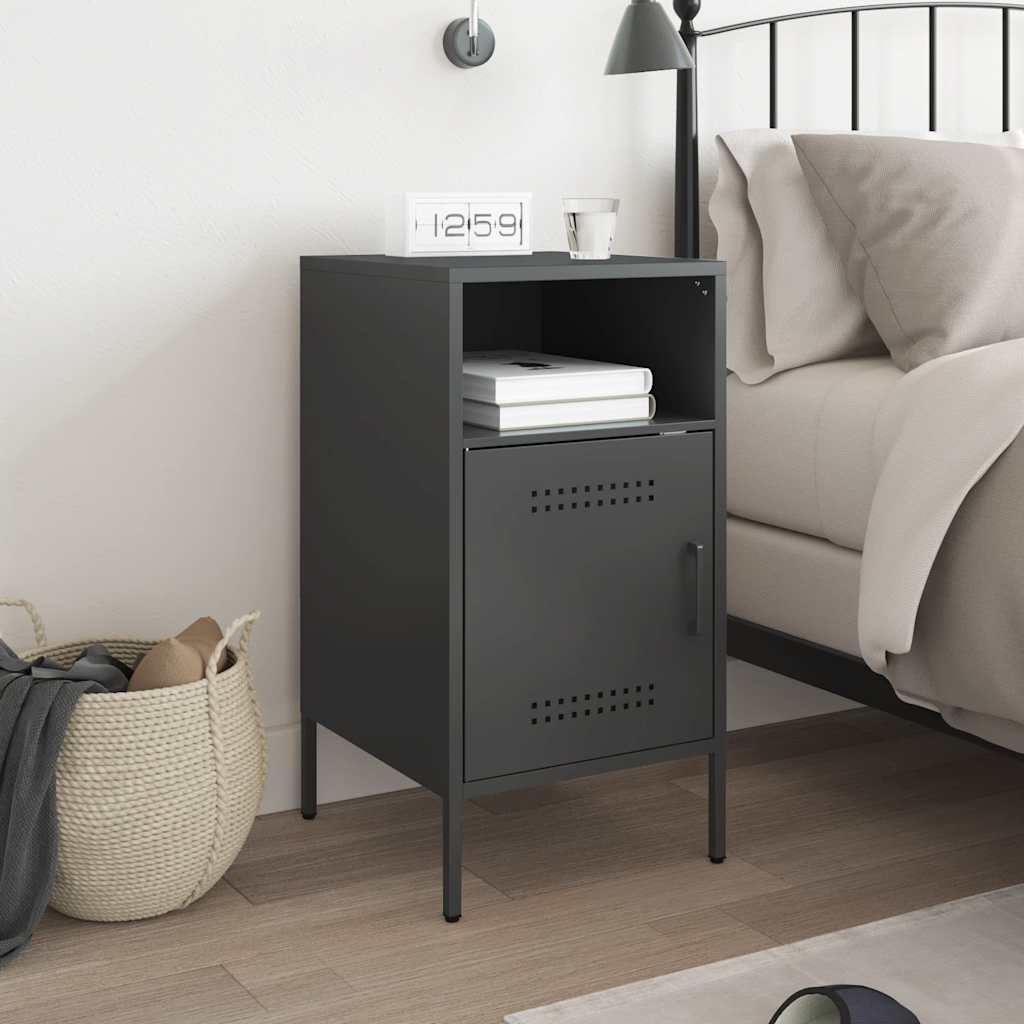 Mesa de cabeceira 36x39x68 cm aço preto