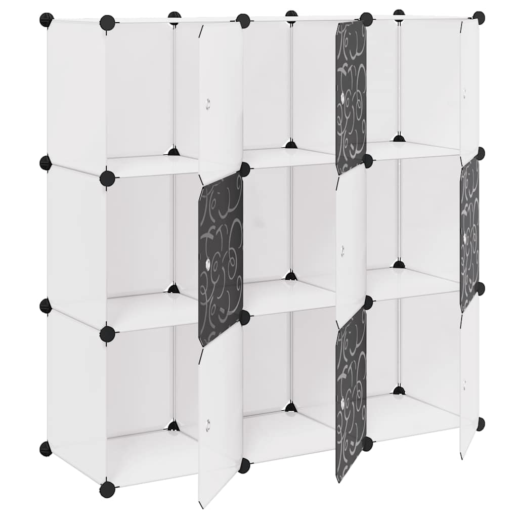 Cubos de arrumação com 9 compartimentos preto e branco