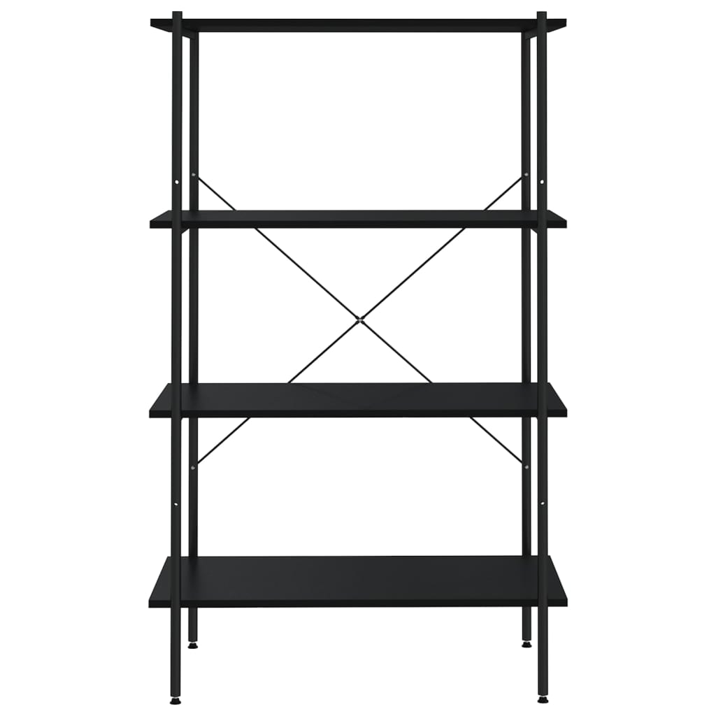 Unidade com 4 prateleiras 80x40x130 cm preto
