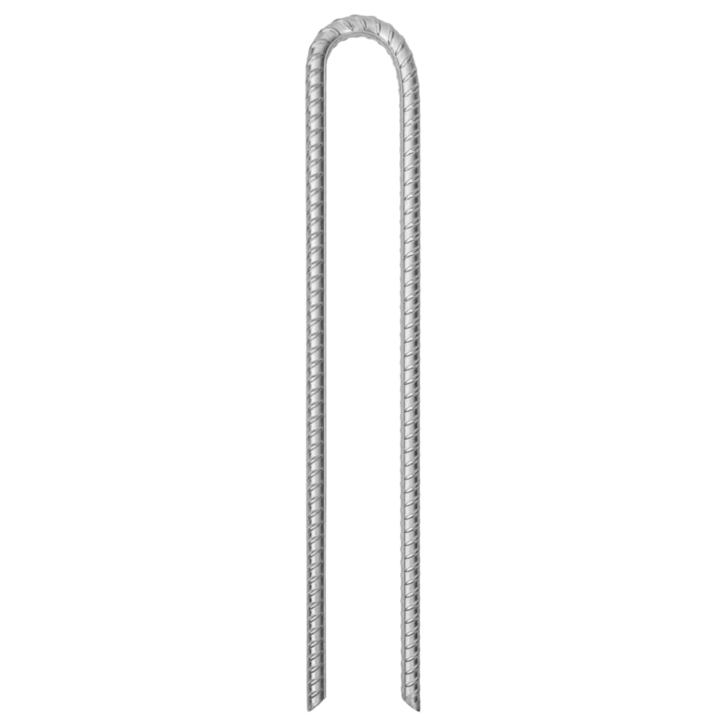 Estacas p/ tenda 12 pcs forma de u 41,5cm ø12mm aço galvanizado