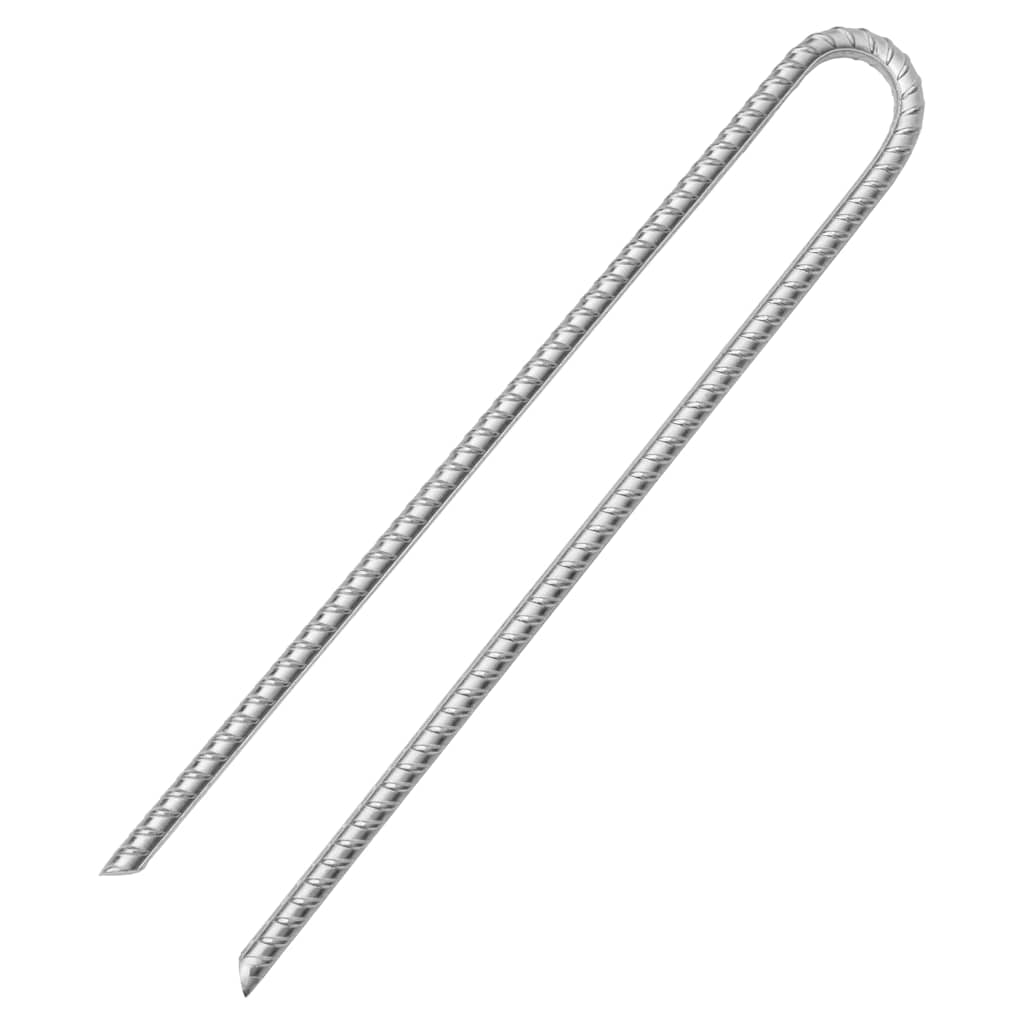 Estacas p/ tenda 12 pcs forma de u 41,5cm ø12mm aço galvanizado