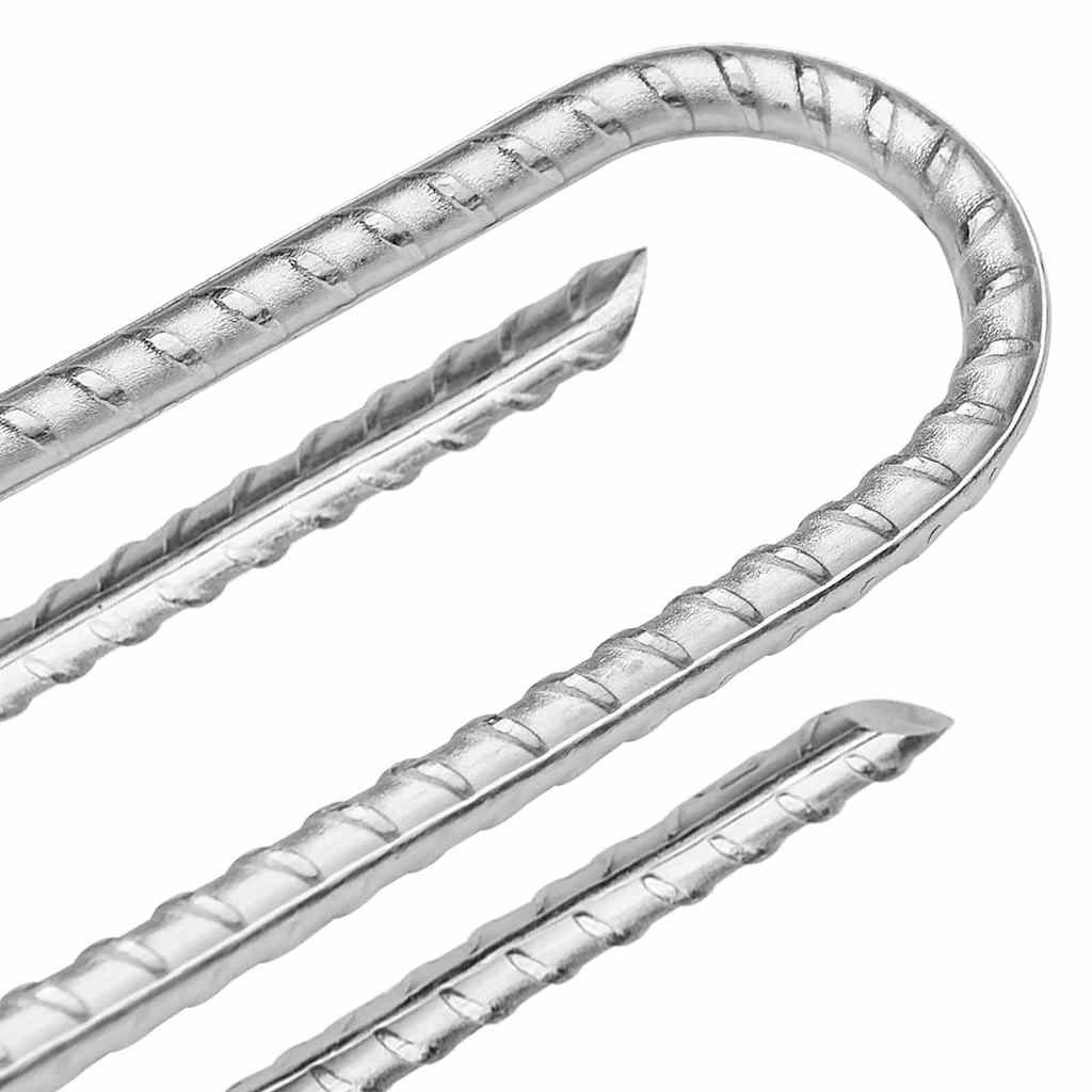 Estacas p/ tenda 12 pcs forma de u 41,5cm ø12mm aço galvanizado