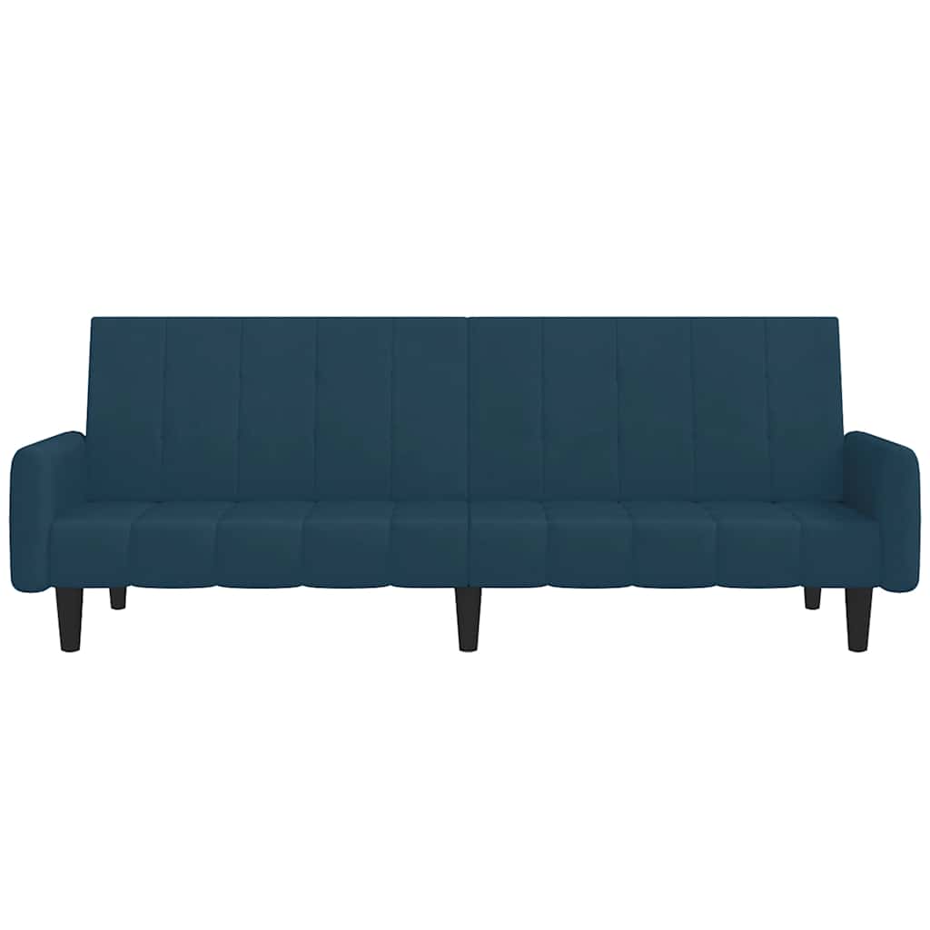 Sofá-cama de 2 lugares veludo azul