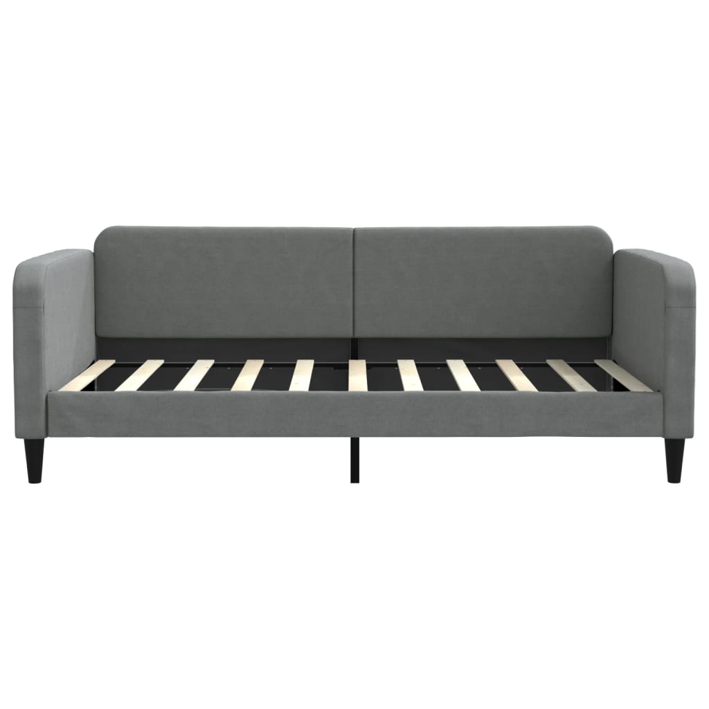 Sofá-cama 100x190 cm tecido cinzento-escuro
