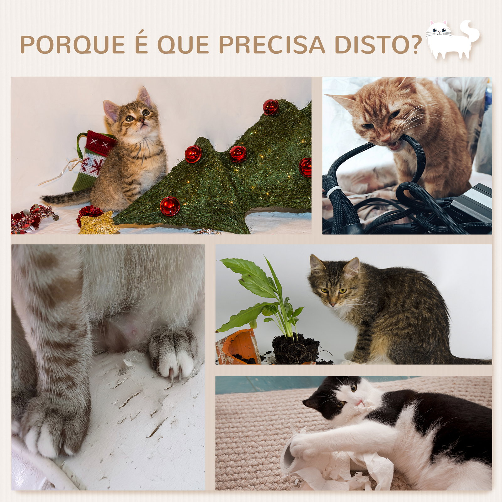 Prateleiras de parede para gatos 4 peças com rede plataforma semicircular plataformas de salto e poste de sisal bege