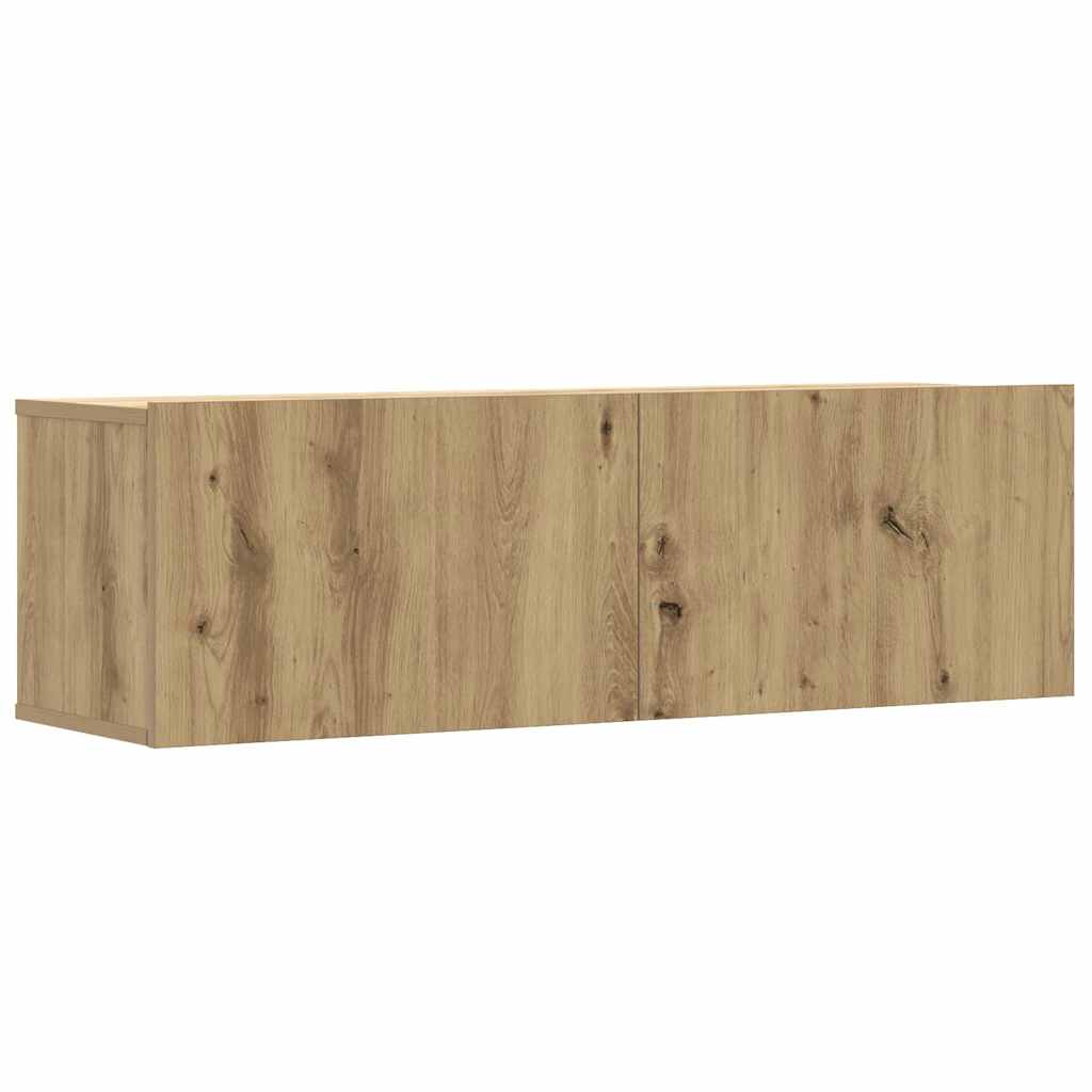 Conjunto de armário TV parede 2 pcs madeira carvalho artisiano