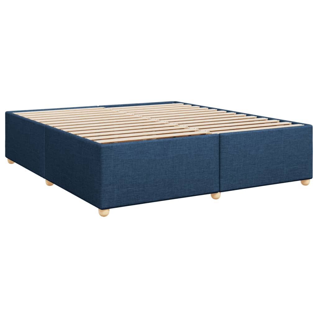 Estrutura de cama sem colchão 200x200 cm tecido azul