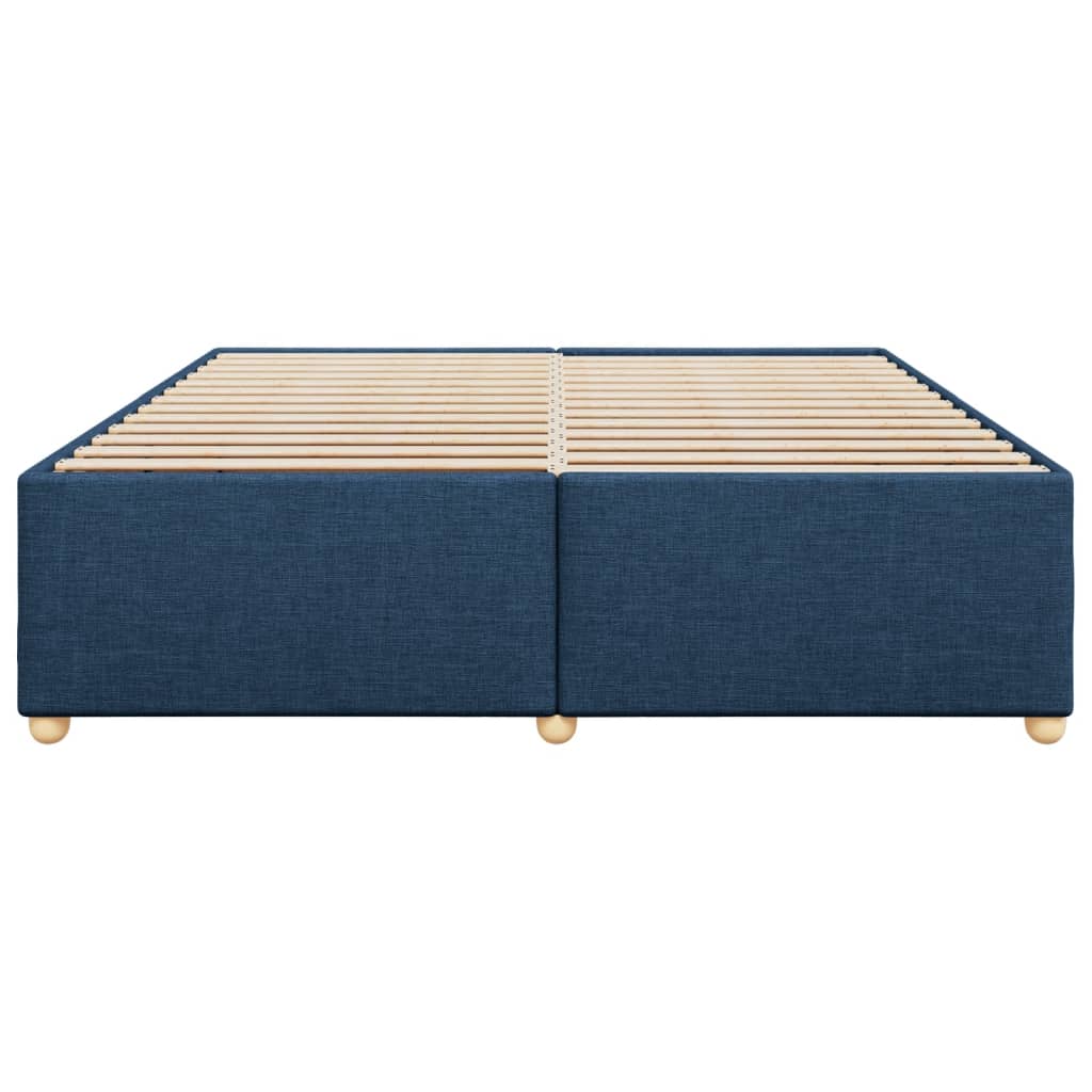 Estrutura de cama sem colchão 200x200 cm tecido azul