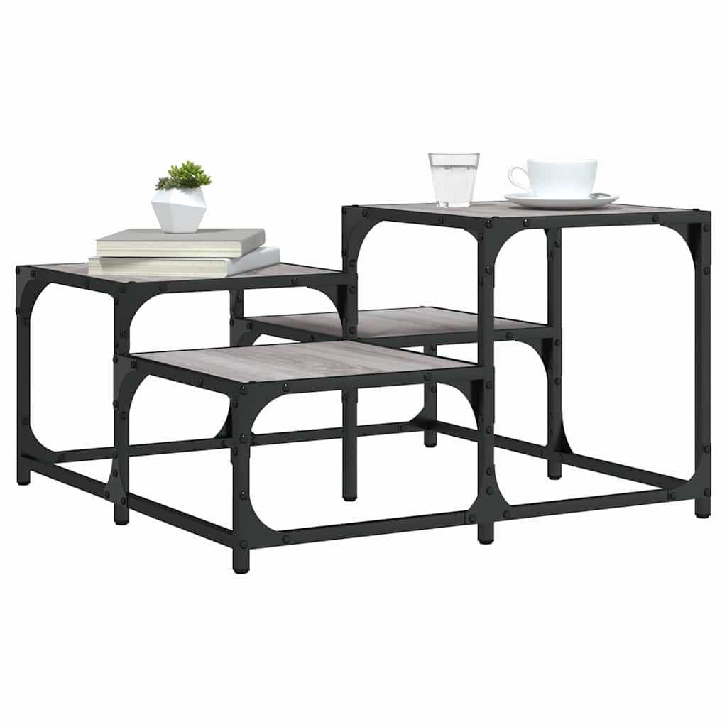 Mesa de centro 68x68x40 cm derivados de madeira cinzento sonoma