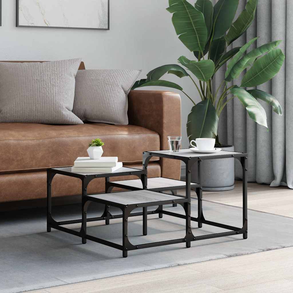 Mesa de centro 68x68x40 cm derivados de madeira cinzento sonoma