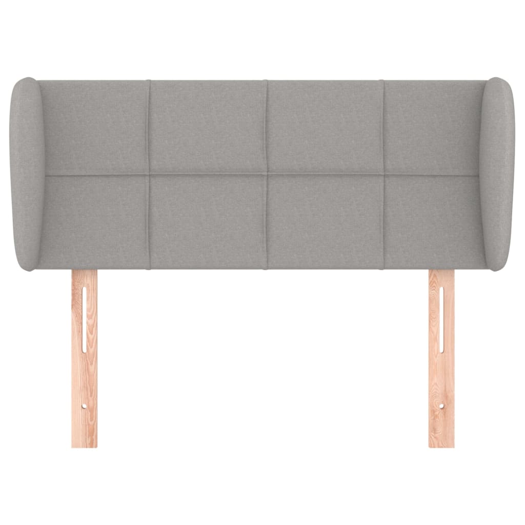 Cabeceira de cama c/ abas tecido 93x23x78/88 cm cinzento-claro