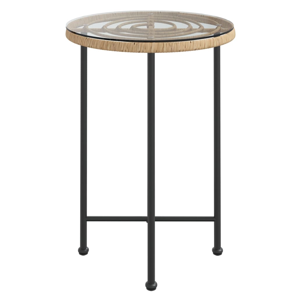 Mesa de jantar ø55 cm vidro temperado e aço