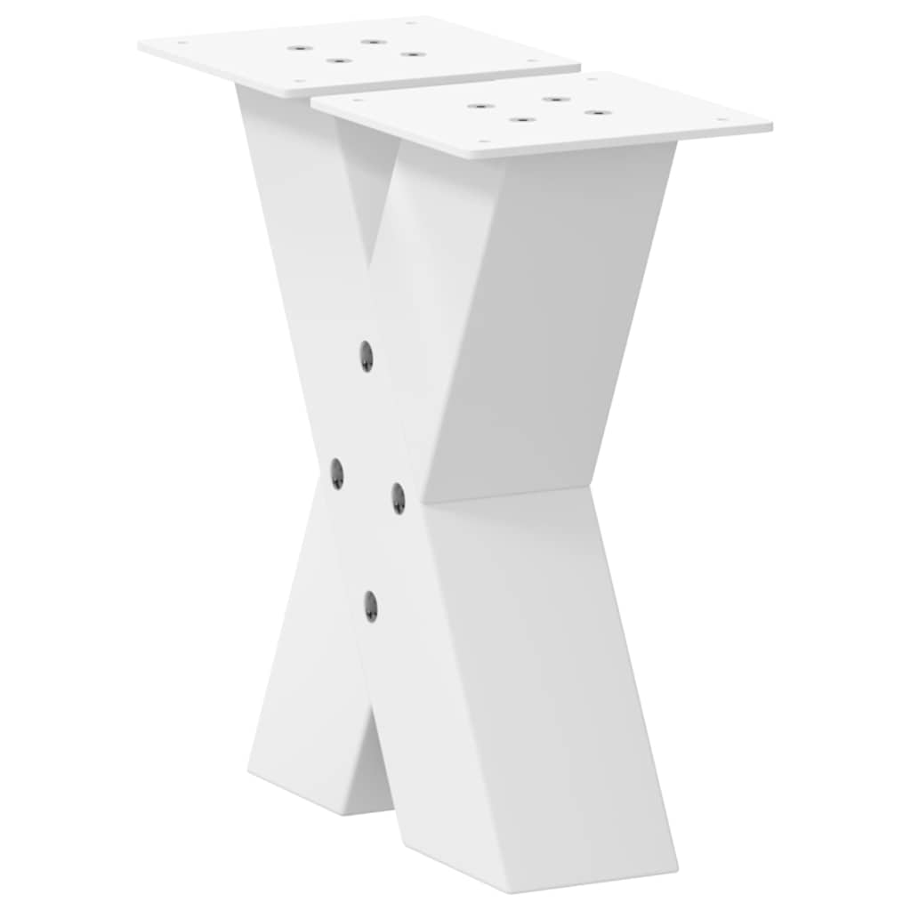 Pés para mesa de centro em formato de x, 2 peças, branco, 30x(30-31) cm, aço