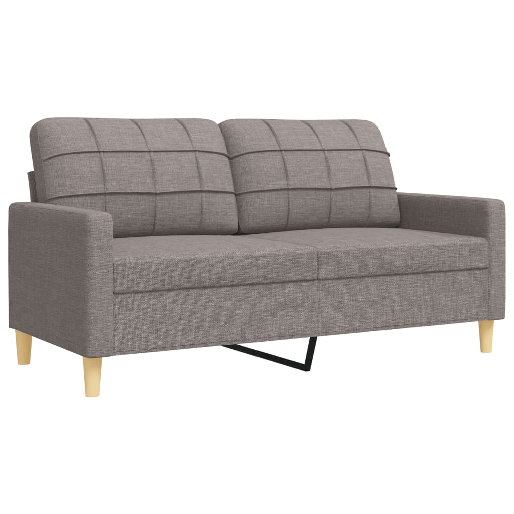 3 Pcs conjunto de sofás c/ almofadas/apoio pés tecido