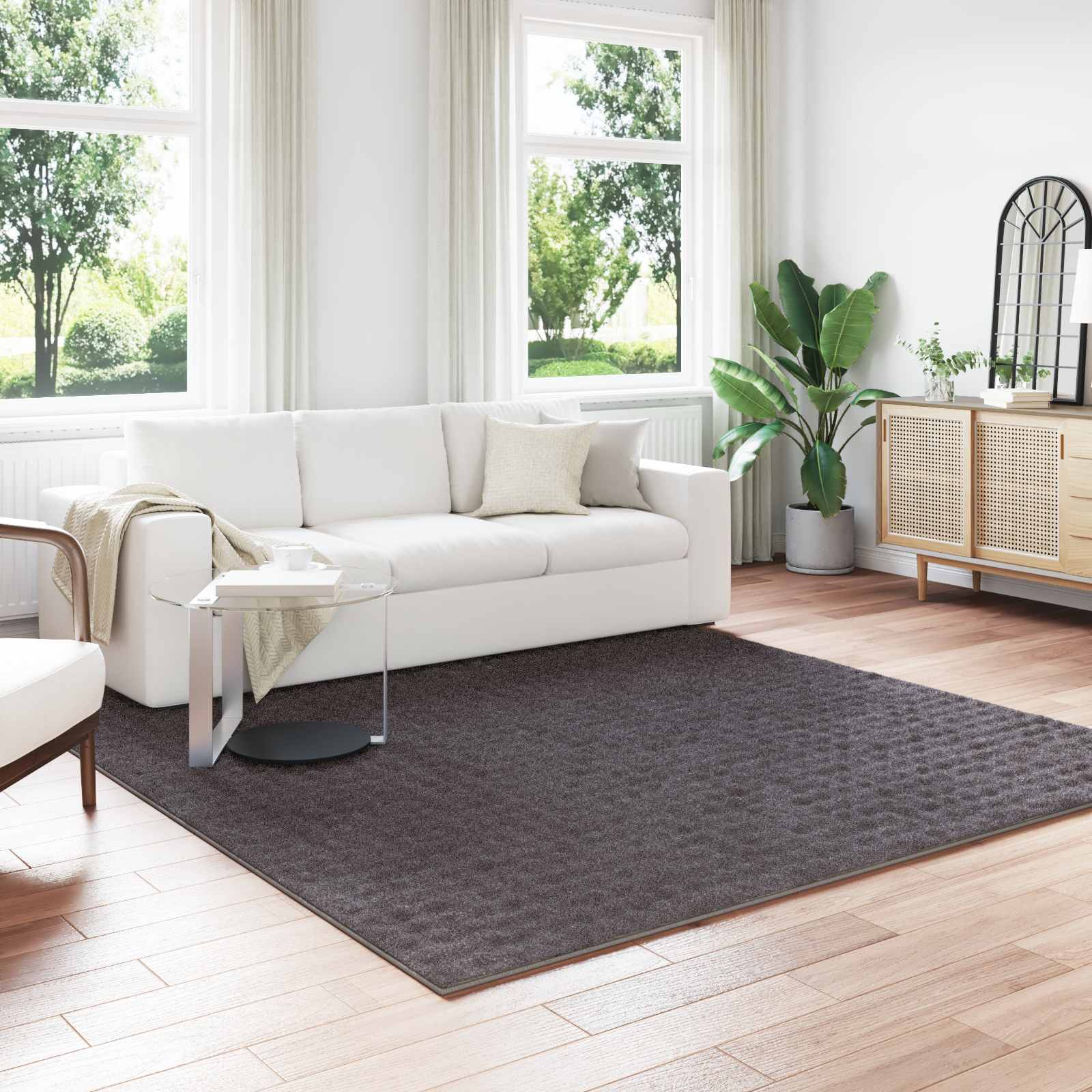 Tapetes de área quadrado sirolo antracite 240 x 240 cm