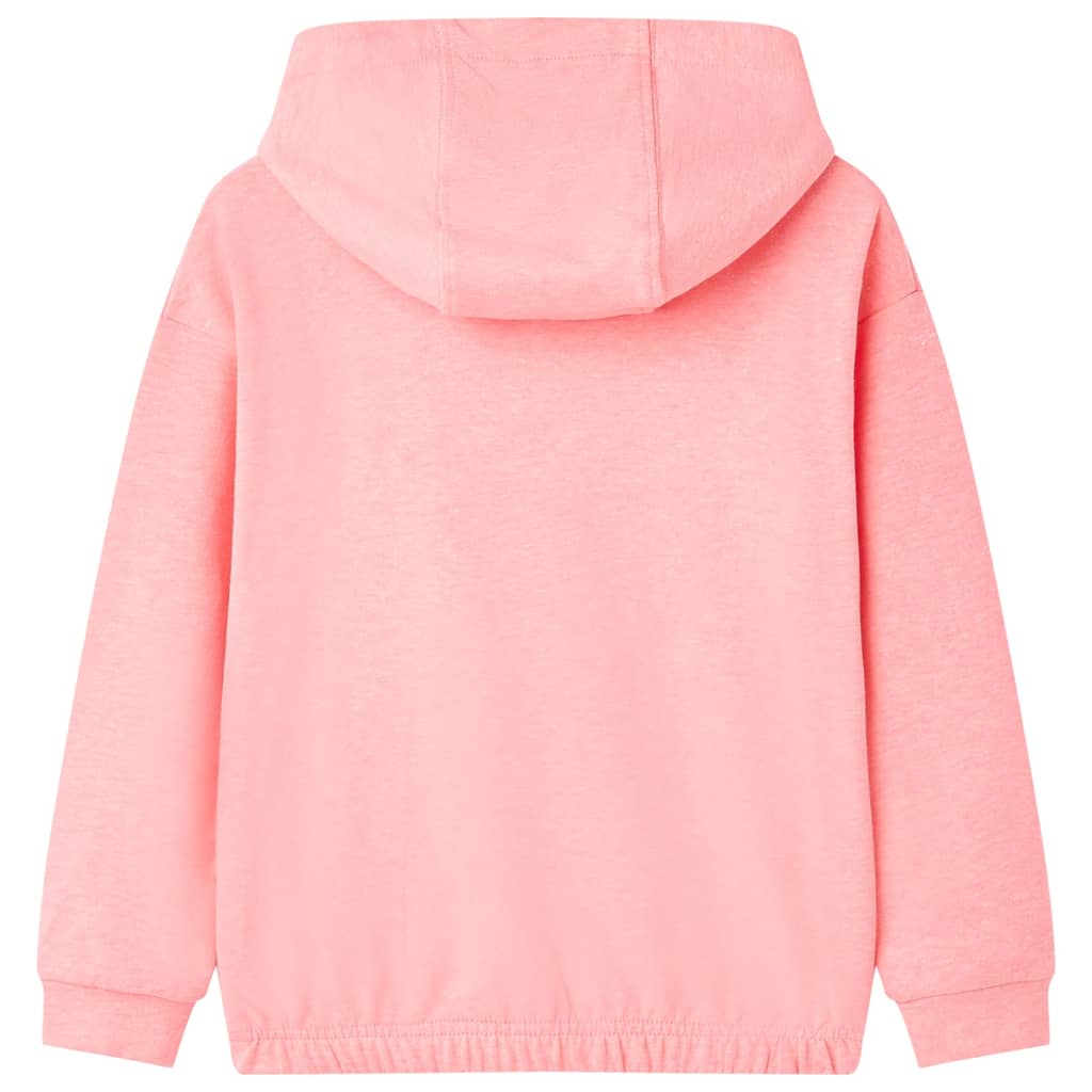 Sweatshirt para criança com capuz rosa-brilhante 116
