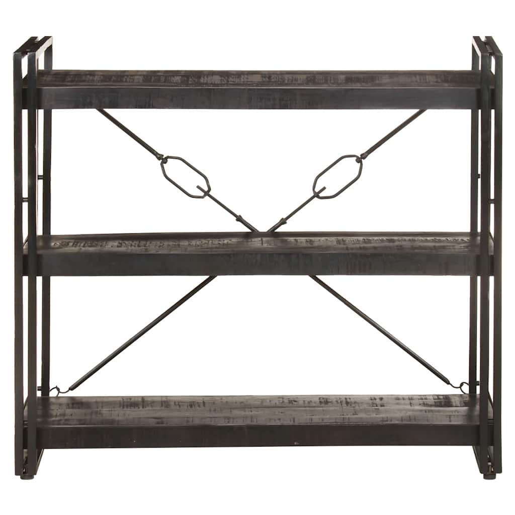 Estante com 3 prateleiras 90x30x80 cm mangueira maciça preto