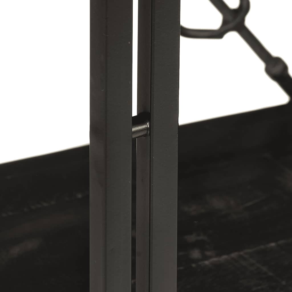 Estante com 3 prateleiras 90x30x80 cm mangueira maciça preto