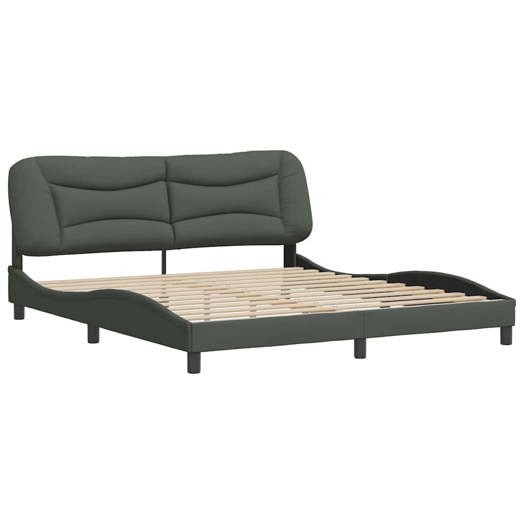 Estrutura de cama sem colchão hvar 180x200 cm tecido cinzento-escuro