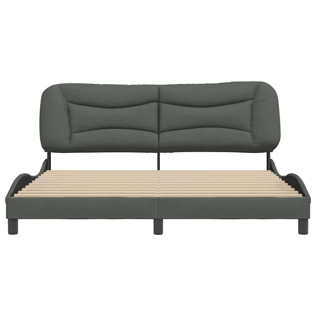 Estrutura de cama sem colchão hvar 180x200 cm tecido cinzento-escuro