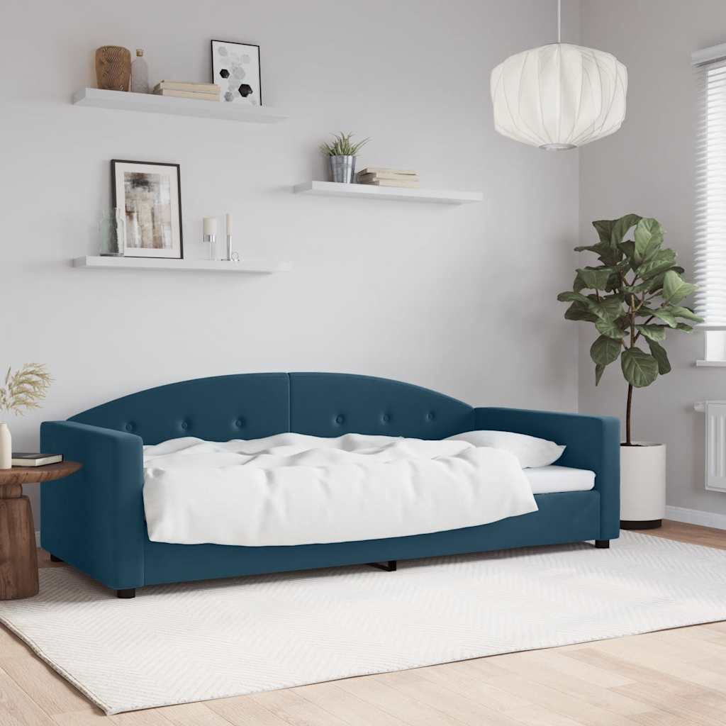 Sofá-cama 90x200 cm veludo azul