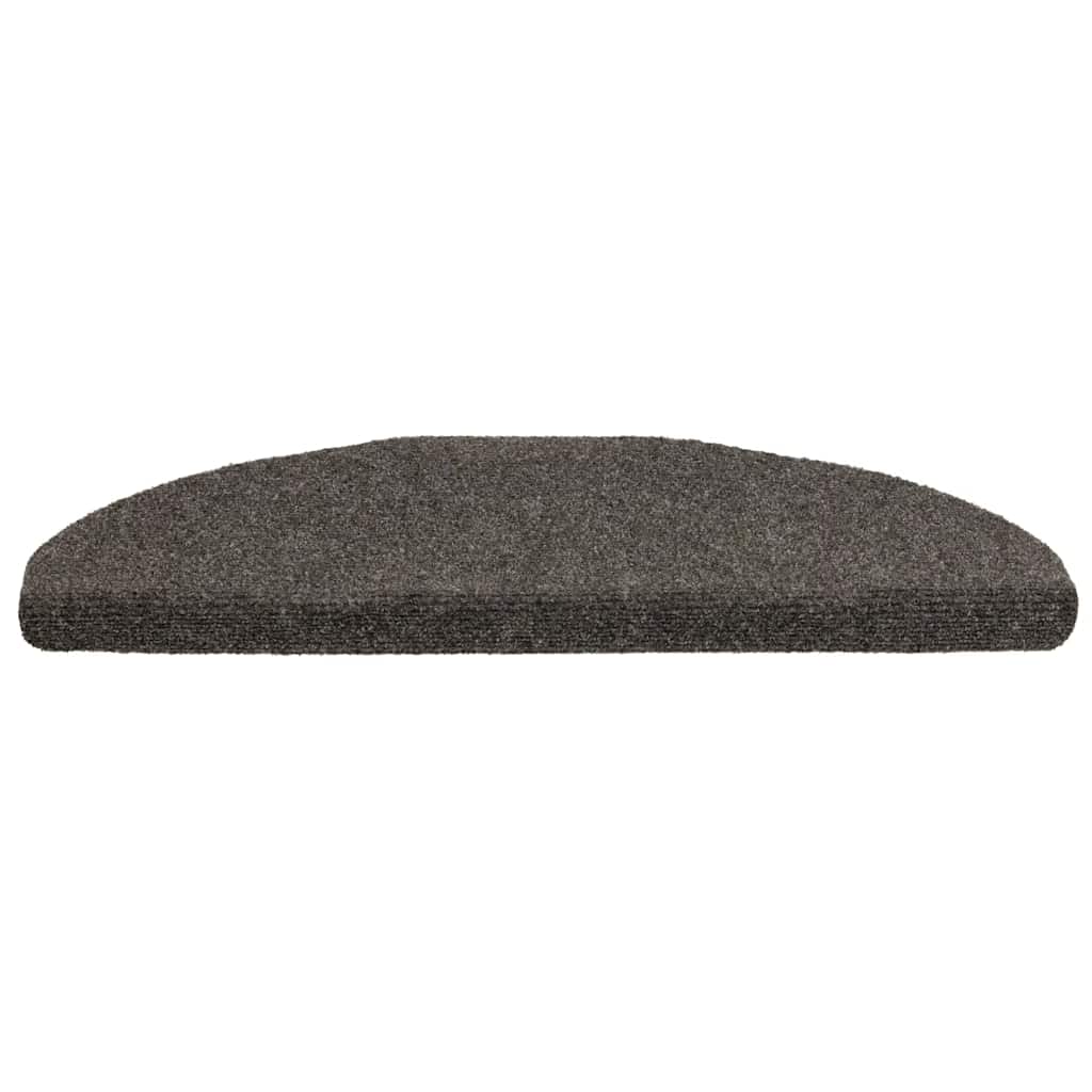Tapetes de escada autoadesivos 10 peças 65x21x4 cm antracite semicircular grande