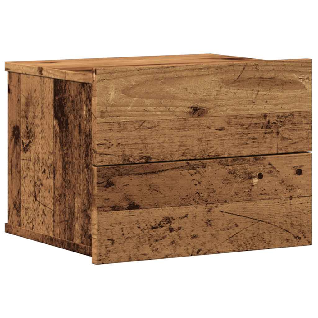 Mesas de cabeceira de parede 2 pcs 40x32x30cm cor madeira velha