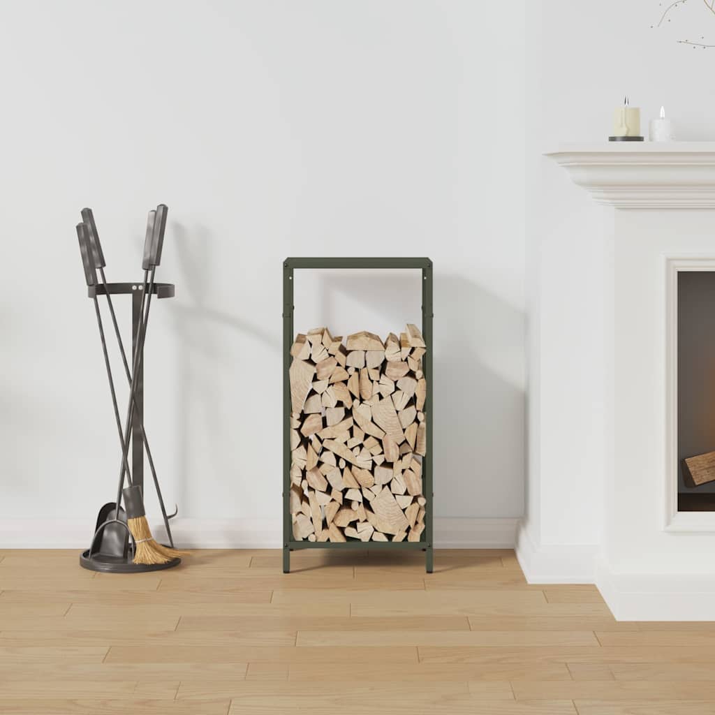 Suporte para lenha aço laminado a frio verde azeitona