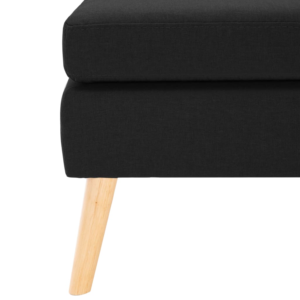 Apoio de pés tecido preto