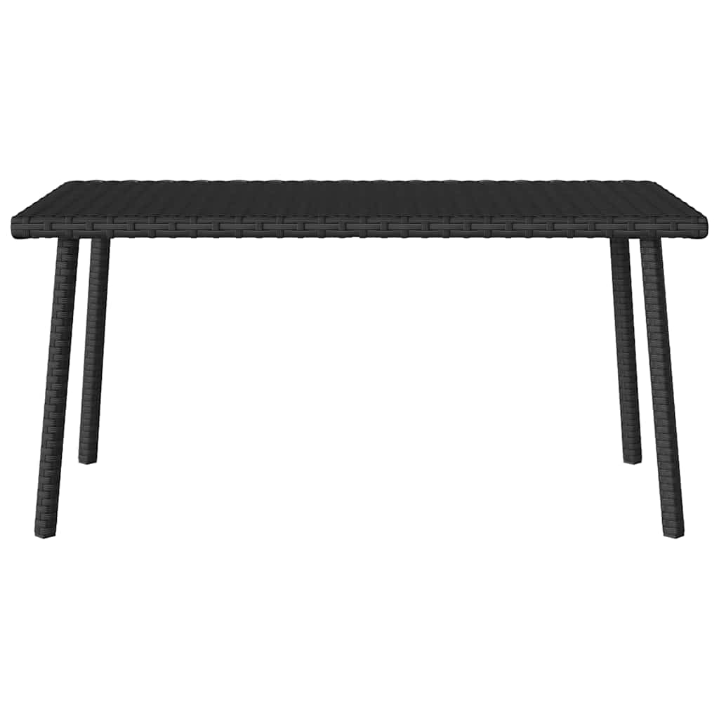 Mesa de centro de jardim retangular 80x40x37 cm vime PE preto