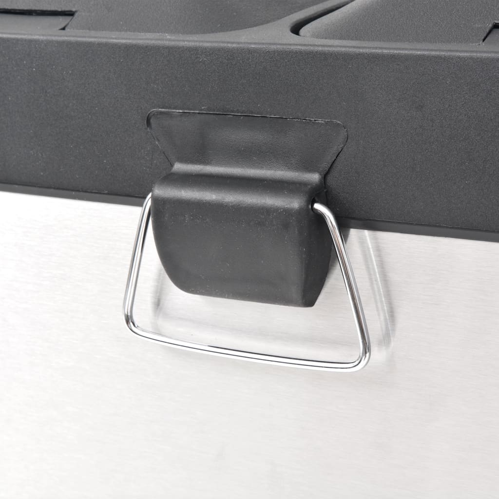 Caixote do lixo para reciclagem com pedais 36 l aço inoxidável