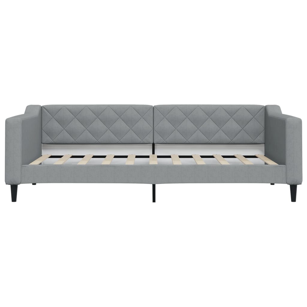 Sofá-cama com colchão 90x190 cm tecido cinzento-claro