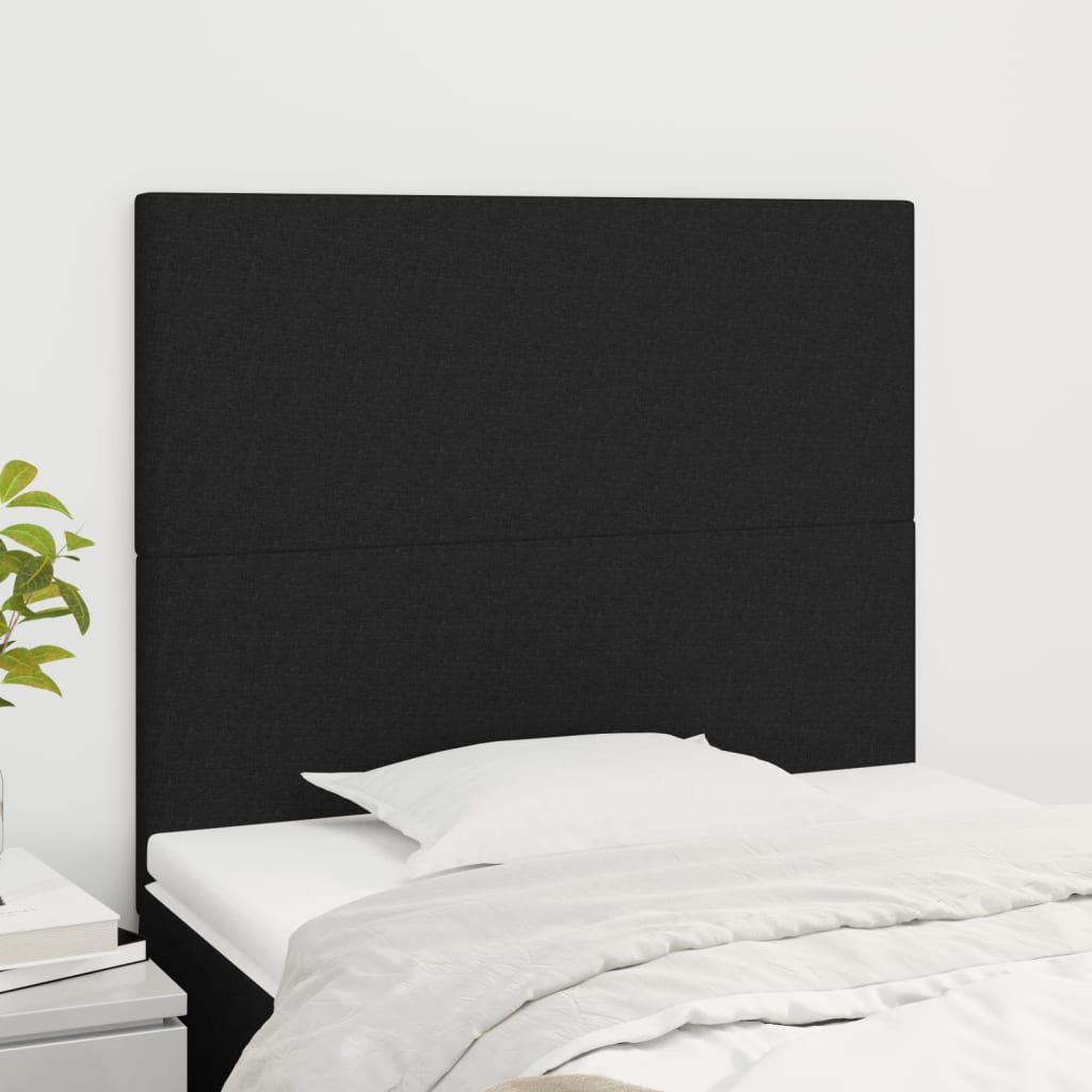 Cabeceira preta 100x5x118/128 cm tecido