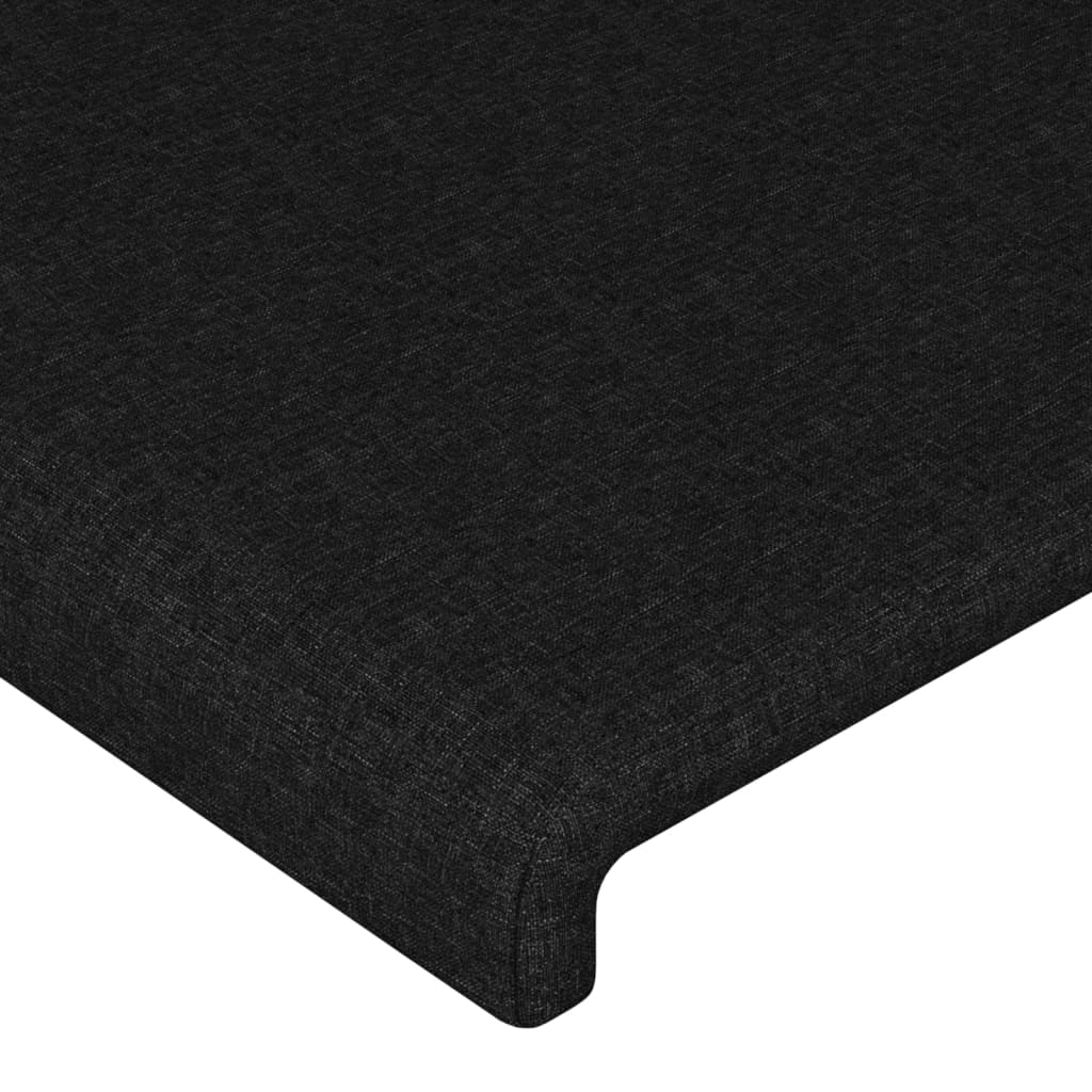 Cabeceira preta 100x5x118/128 cm tecido