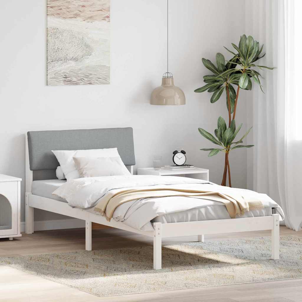 Estrutura da cama branco e cinza claro 90 x 200 cm